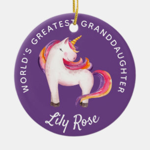 Kleindochter Unicorn Girly, persoonlijk gepersonal Keramisch Ornament