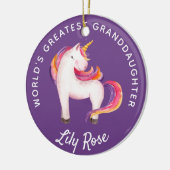 Kleindochter Unicorn Girly, persoonlijk gepersonal Keramisch Ornament (Links)