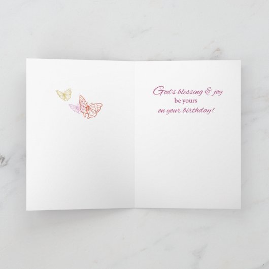 Kleindochter Verjaardag, Bloemen, Religieus Kaart (Binnen)