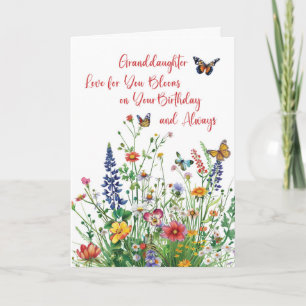 Kleindochter Verjaardag Liefde In Bloom Wildflower Kaart