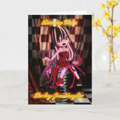 Kleindochter verjaardag met Moonies Cutie Pie Goth Kaart (Gele Bloem)