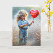 Kleindochter's Verjaardag Hartballon Kaart (Gele Bloem)