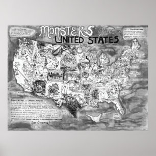 Kleine 24x 18-inch Monsters uit de Verenigde State Poster