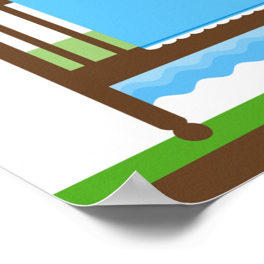 Kleine aap in een Wieg Baby shower banner Poster (Hoek)