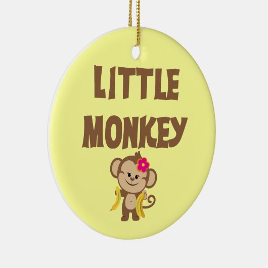 Kleine aap (meisje) keramisch ornament (Rechts)