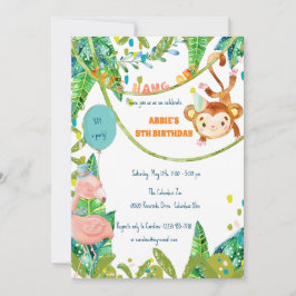 Kleine Aap Tropische Feesttijd Kaart