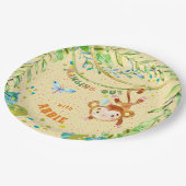 Kleine Aap Verjaardag Hanging Out Papieren Bordje (Gekanteld)