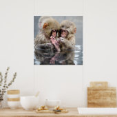 Kleine Aapjes | Heet Springs, Japan Poster (Keuken)