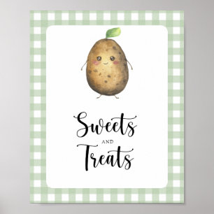 Kleine aardappel - snoep en traktaties baby shower poster