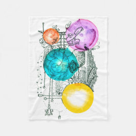 Kleine Abstracte kunst "Expanding Multiverse" Fleece Deken