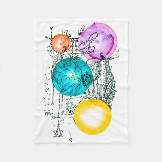 Kleine Abstracte kunst "Expanding Multiverse" Fleece Deken (Voorkant)