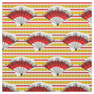 Kleine afdruk van de Spaanse ventilatorstripe verb Stof