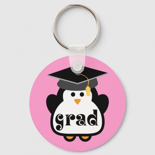 Kleine Afstudeerder Penguin Afstuderen Gift Sleutelhanger (Voorkant)