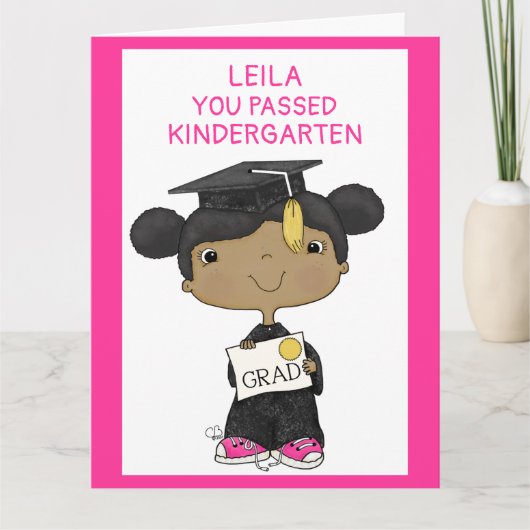 Kleine Afstuderen meid donkerder Kaart (Voorkant)