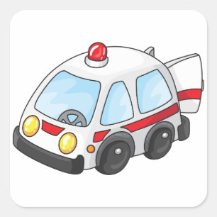 Kleine Ambulance Vierkante Sticker