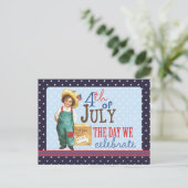 Kleine  Amerikaanse jongen 4 juli Briefkaart (Staand voorkant)