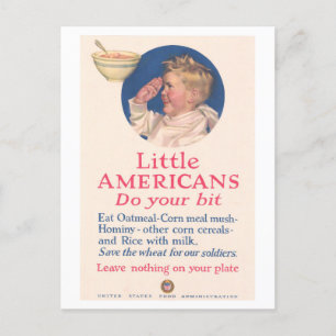 Kleine Amerikanen: Clean Bord Club WWI Poster Briefkaart