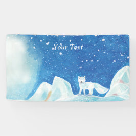 Kleine Arctic Fox Illustratie Aangepast Spandoek