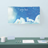 Kleine Arctic Fox Illustratie Aangepast Spandoek (Beurs)
