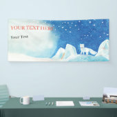 Kleine Arctic Fox Illustratie Aangepast Spandoek (Beurs)