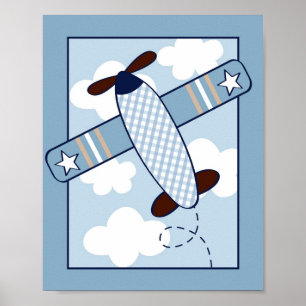 Kleine Aviator Vliegtuig Kinderkamer Muur Kunstpri Poster