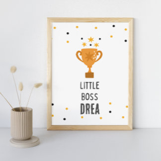 Kleine Baas Naam op Maat Babykamer Poster