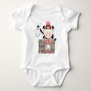 Kleine Baby Cowgirl met paard T-shirt