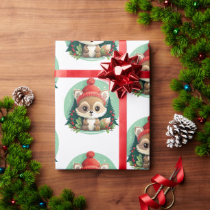 Kleine Baby Dier Xmas Magic Cadeaupapier