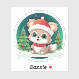 Kleine Baby Dier Xmas Magic Sticker