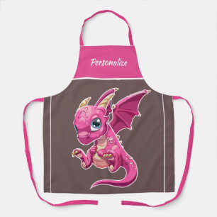 Kleine Baby Dragon Paarse roze Cartoon Kinderen Schort