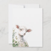 Kleine Baby Lamb en Eucalyptus doop Bedankkaart (Achterkant)