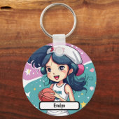 Kleine baby, met aangepaste naaktslak. Button Sleu Sleutelhanger (Voorkant)