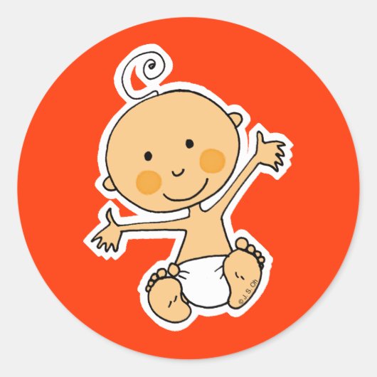 Kleine baby ronde sticker (Voorkant)