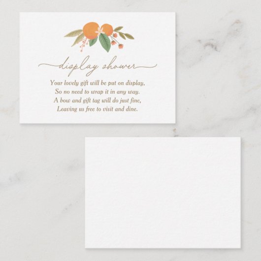 Kleine Baby shower display met snijbalk Informatiekaartje (Voorkant / Achterkant)