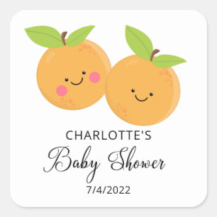 Kleine Baby shower-inktvis Vierkante Sticker
