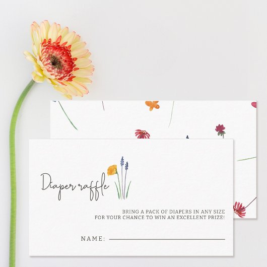 Kleine Baby shower met wilde bloem Informatiekaartje