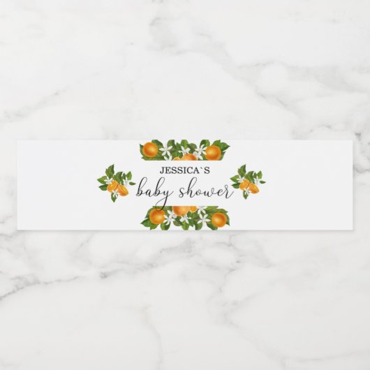 Kleine baby shower waterfles etiket (Enkel label)