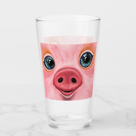Kleine Baby Varken Glas Glimlach - Grappig (Voorkant)
