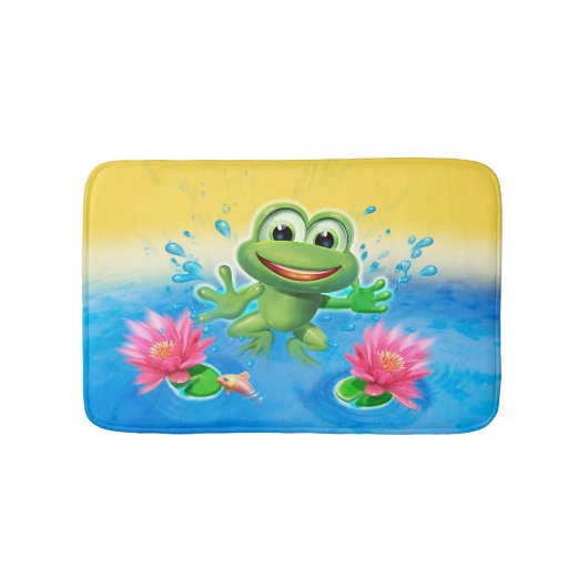 Kleine badmat Leap Frog ontwerp. (Voorkant)