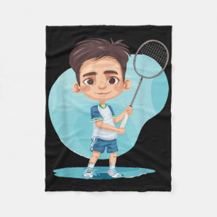 Kleine badminton speler shuttle game voor jongens fleece deken