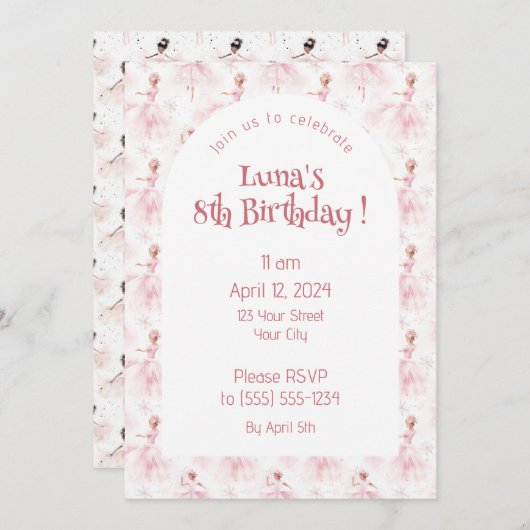 Kleine Ballerina #1 - Zwart Meisje Kaart (Voorkant / Achterkant)