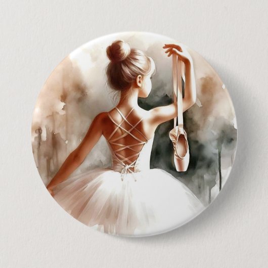 Kleine Ballerina Dromen Ronde Button 7,6 Cm (Voorkant)