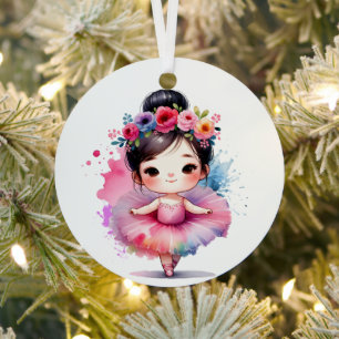  kleine ballerina gepersonaliseerde kerst metalen ornament