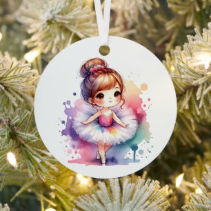  kleine ballerina gepersonaliseerde kerst metalen ornament