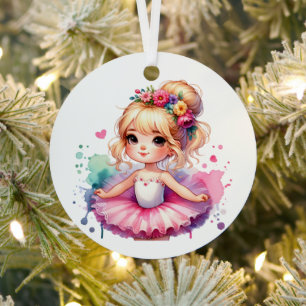  kleine ballerina gepersonaliseerde kerst metalen ornament