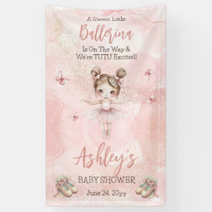Kleine ballerina is op weg naar Tutu Baby shower Spandoek