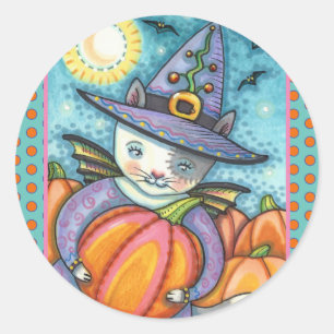 KLEINE BBT CAT-KITTEN, CUTE EN COLORFUL RONDE STICKER