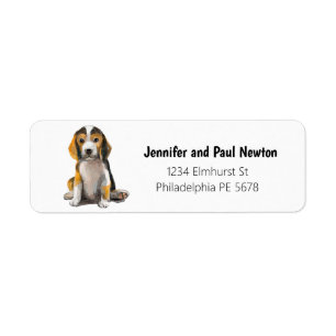 kleine beagle return address-label etiket