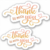 Kleine bedrijfscutrof Dank u Sticker (Voorkant)