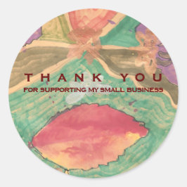 Kleine bedrijfslabels worden achtergelaten ronde sticker